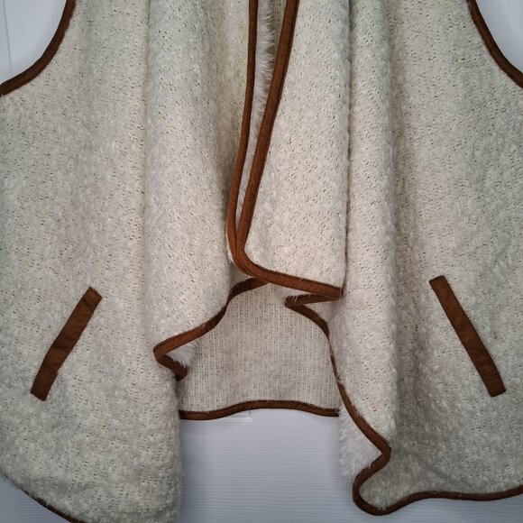 Maurices Ivory Brown Open Front Vest Wool Blend Size L/XL - Picture 4 of 7